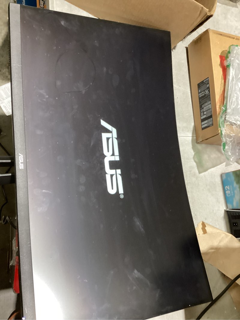 Condition photo showing As Is for ASUS TUF 32 Inch Curved Gaming Monitor - QHD (2560 x 1440), 165Hz (Supports 144Hz), 1ms, Extreme Low Motion Blur, Speaker, FreeSync Premium, VESA Mountable, DisplayPort, HDMI - VG32VQ1B 32" Curved QHD 165Hz FreeSync Premium