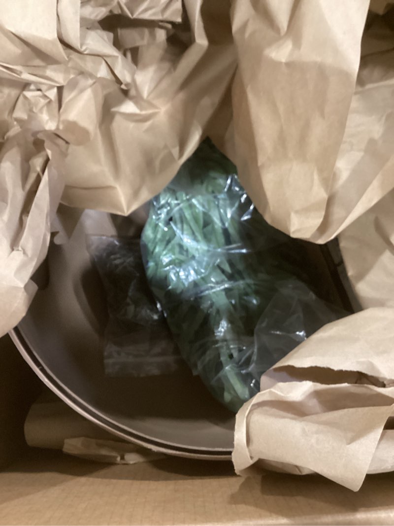 Condition photo showing Good Condition for Good Pet Stuff Hidden Cat Litter Box Enclosure with Artificial Plant, Decorative Round Planter, Vented Carbon Charcoal Filter for Odor Control, Easy-to-Clean, Made in USA, Base Kit, Brown Original Round Base Kit Mocha Brown