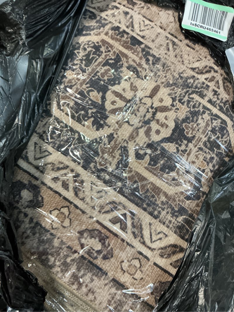 Condition photo showing Good Condition for 9x12 washable area rug brown vintage distressed large rug for living room oriental soft thin indoor retro carpet non slip low pile floor cover for bedroom dining room office nursery 9' x 12' (rectangular) neutral brown