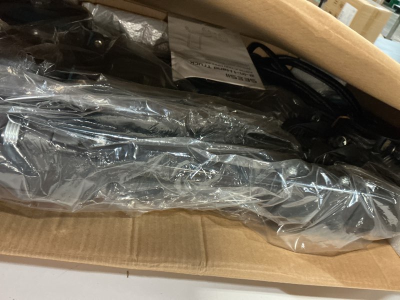 Condition photo showing New/Like New for seesii foldable dolly cart with wheels, 330 lbs max capacity portable hand cart, 2-in-1 heavy duty folding hand truck with adjustable retractable handle for moving, delivery, warehouse use no frame
