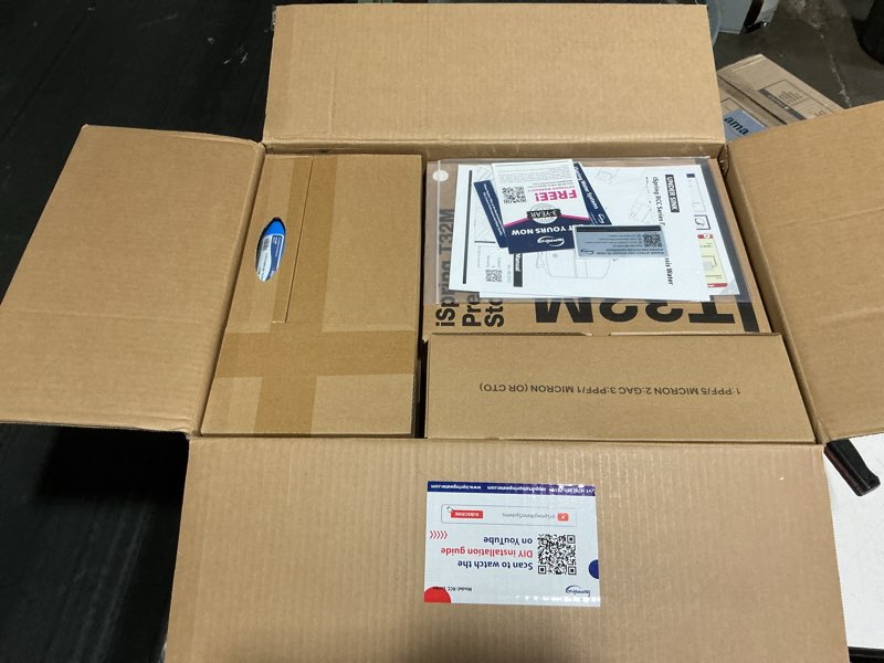 Condition photo showing New/Like New for ispring rcc7ak, nsf certified, 75 gpd, alkaline 6-stage reverse osmosis system, ph+ remineralization ro water filter system under sink, patented top-mounted faucet design for easy installation brushed nickel 6-stage, alkaline