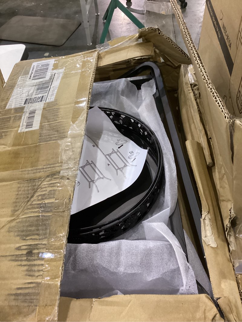 Condition photo showing As Is for COPREE 2-tier Hanging Plant Stand, Space-Saving Iron Planter Shelves Flower Pot Organizer Rack Multiple Flower Pot Display Holder Shelf Indoor Outdoor Heavy Duty Planter Shelving Unit Round-1 pack