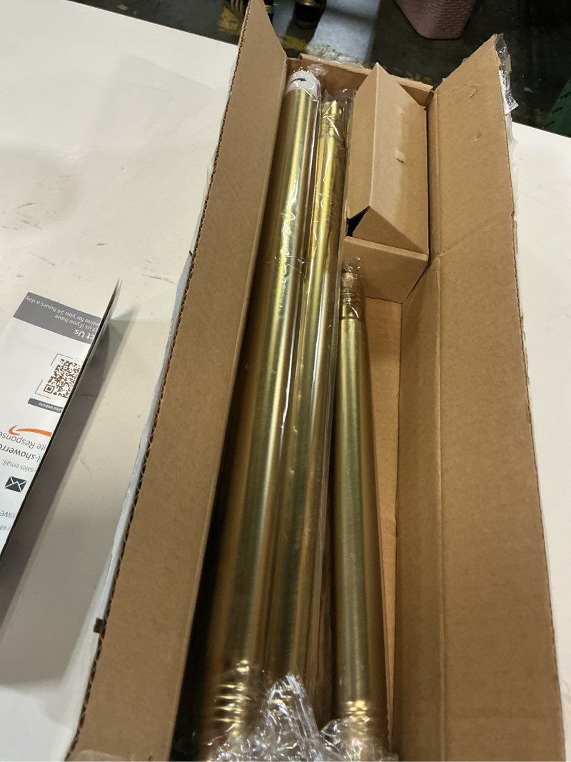 Condition photo showing Good Condition for YNL Tension Shower Curtain Rod 34-66 Inch, Adjustable Spring Tension Curtain Rod No Drilling, Non-Slip, Never Rust, Stainless Steel, for Small Window Laundry Door Entryway, Gold Gold S:34-66"