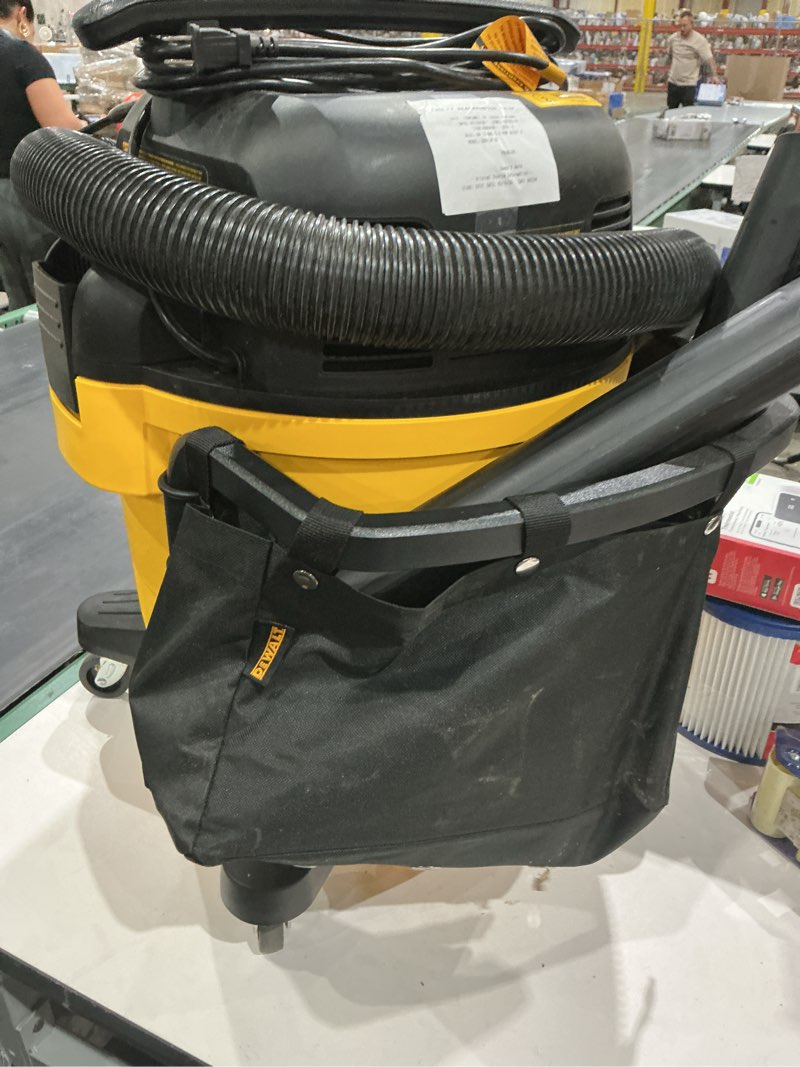 Condition photo showing As Is for dewalt stealthsonic quiet 12-gallon 5.5 hp corded wet/dry shop vacuum with accessories