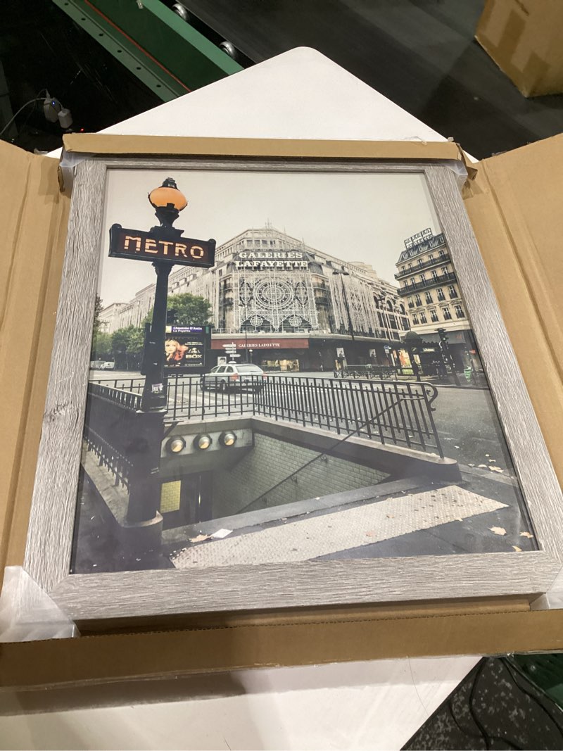 Condition photo showing Good Condition for 16x20 wood frame grey, rustic natural 20x16in woodgrain picture poster frame, modern 16 x 20inch gallery wall photo frame with hd plexiglass, horizontal vertical wall mounting display 2 pcs grey 16x20