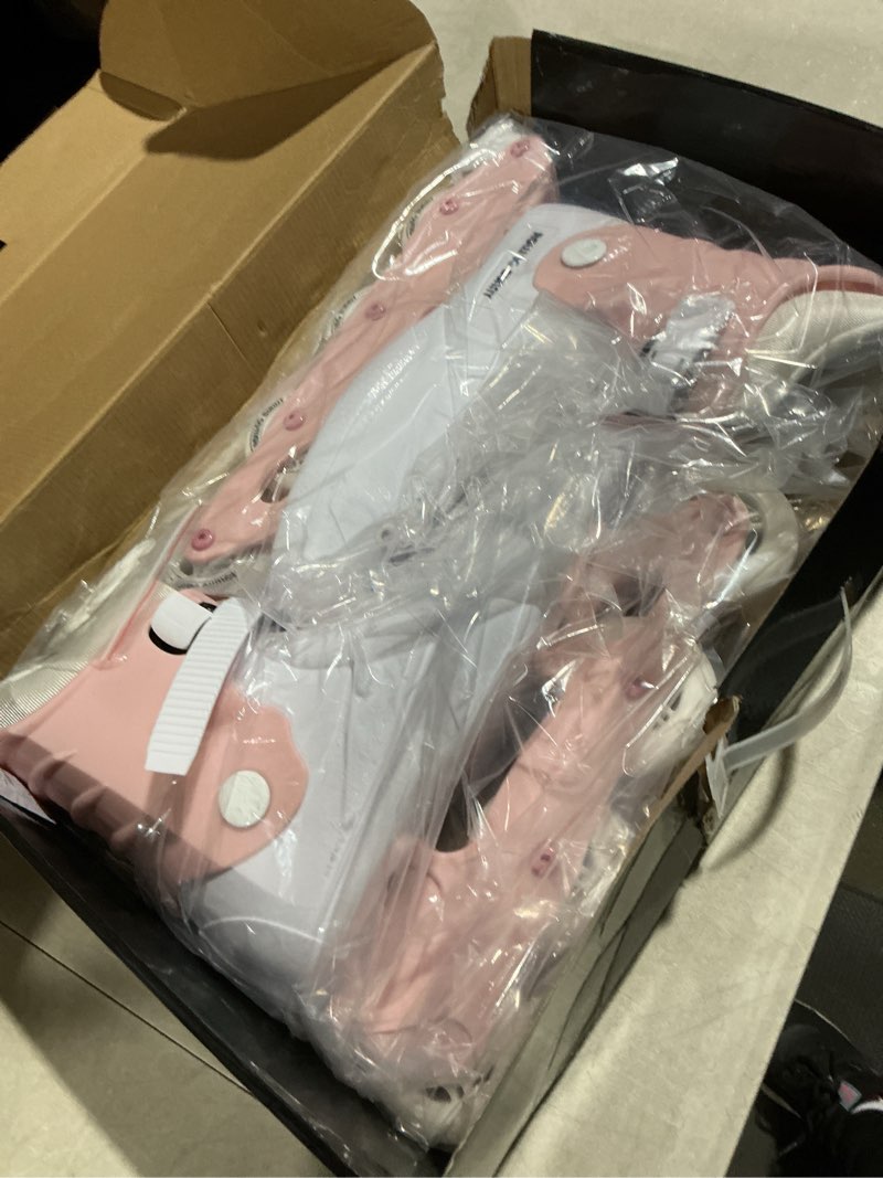 Condition photo showing Good Condition for inline skates for women girls - adult inline skates for outdoor and indoor, with durable outer shell and ankle support, abec-7 bearings, solid and comfortable pink / white us women 8