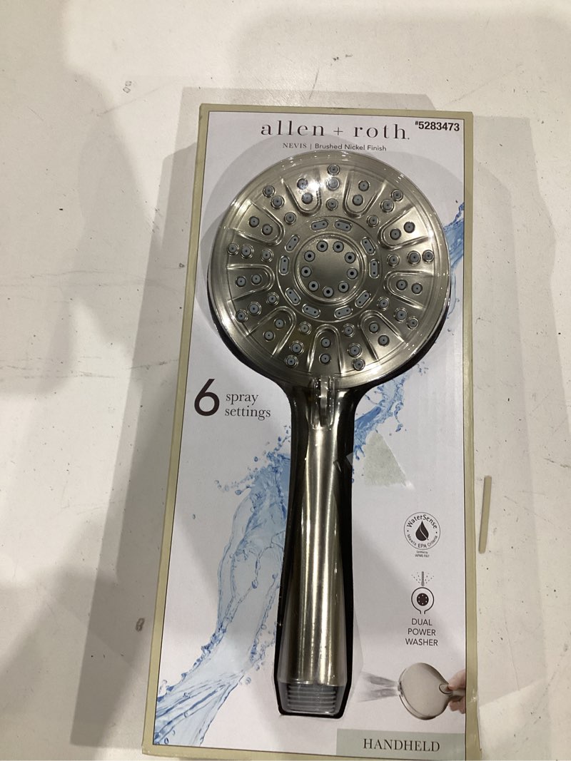 Condition photo showing Good Condition for delta 5-setting in2ition 2-in-1 dual shower head with handheld high pressure proclean spray, brushed nickel detachable shower head with hose, 1.75 gpm flow rate, spotshield brushed nickel 75548sn