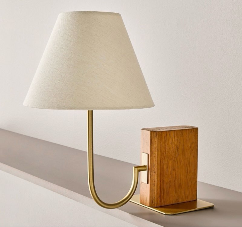 wood mid tone bookshelf lamp - hearth & hand™ with magnolia