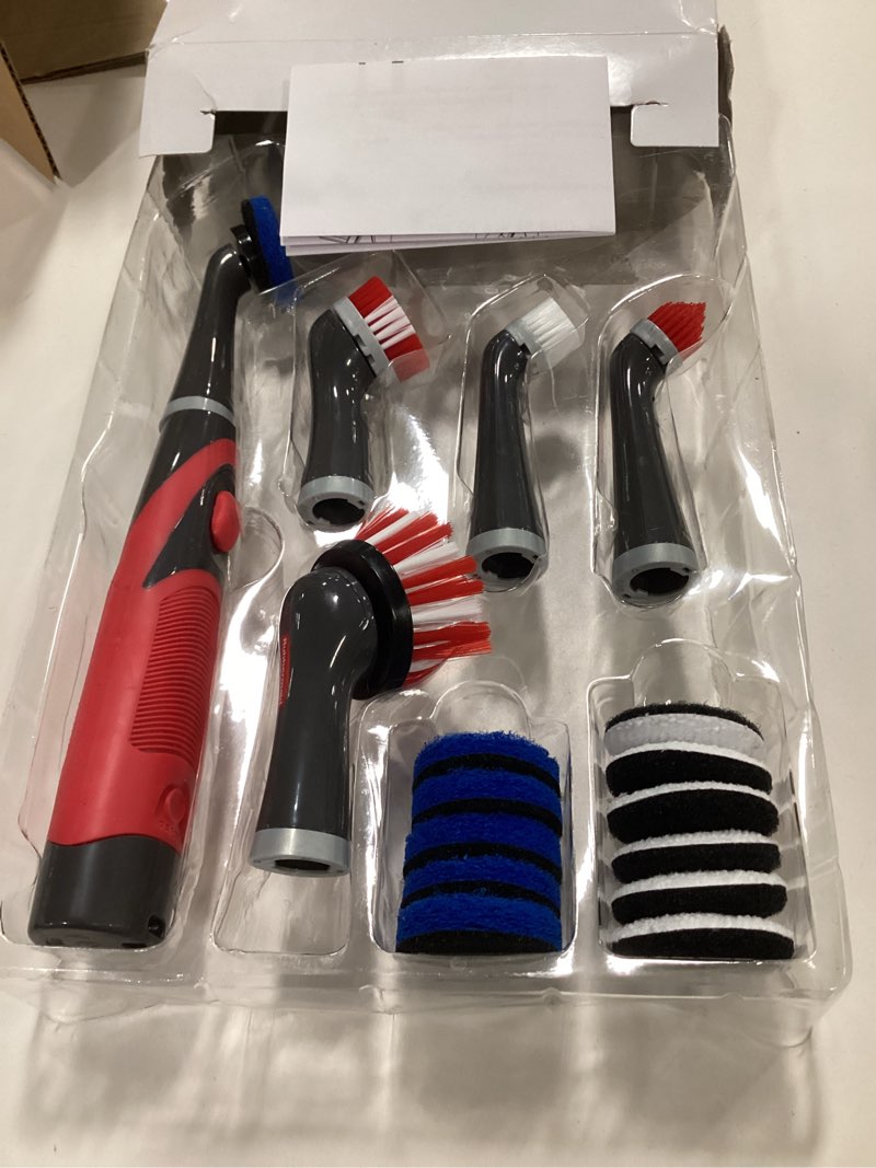 Condition photo showing New/Like New for Rubbermaid Reveal Power Scrubber 18-Piece Kit, Cordless Electric Battery Powered Scrub Brush, Water Resistant, for Home/Kitchen/Bathroom/Grout/Tile/Shower/Tub Power Scrubber Ultimate Kit