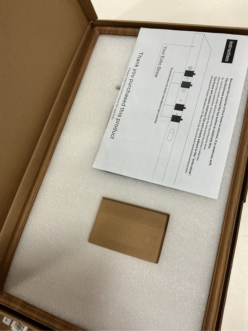 Condition photo showing Good Condition for wooden grain decorative frame for echo show 21 (light wooden grain)