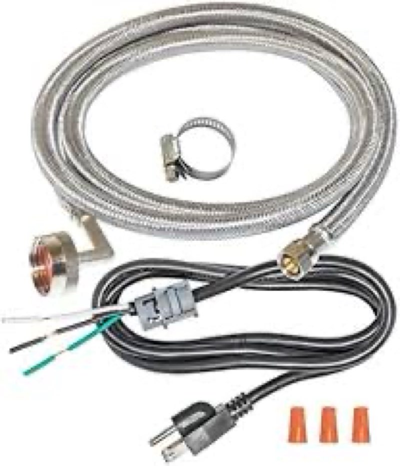 eastman dishwasher installation kit 8? 3/8? inlet x 3/4? stainless steel 1630551