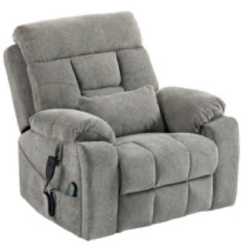 40" W Dual Motor Power Lift Recliner Oversize Chair With Massage Heating,  Dual Cup Holders, Dual Side Pockets. INCOMPLETE!