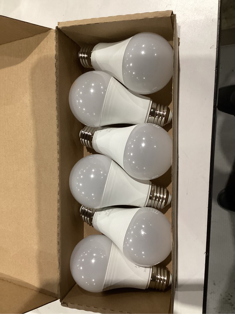 Condition photo showing Good Condition for LED Light Bulb,A19 60 Watt Equivalent, Energy Efficient 9W,800 Lumens, Daylight White 5000K, Non-Dimmable, Long Lifetime,Frosted,6 Count (Pack of 1) 5000K 6 Count (Pack of 1)