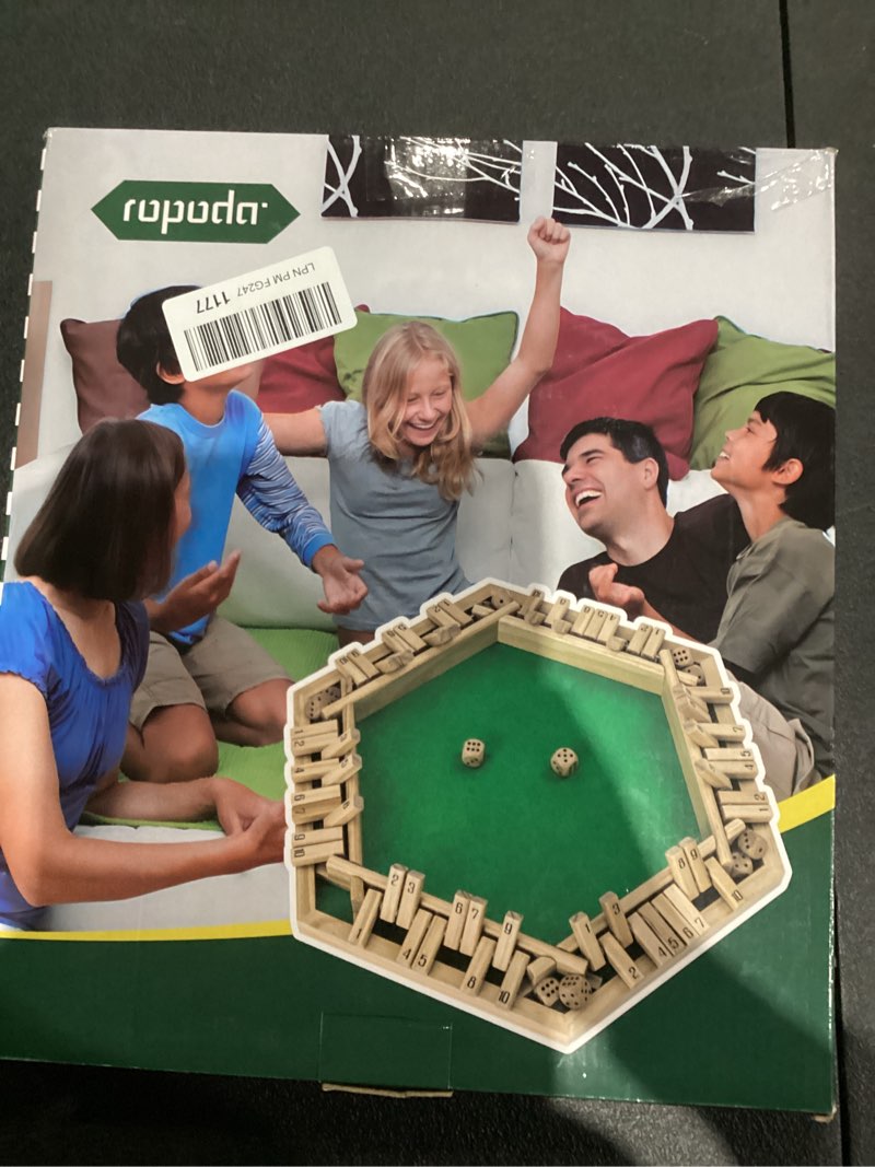 Condition photo showing New/Like New for ropoda Shut The Box Game, Upgraded 1-6 Player Wooden Board Games for Adult and Kids, Shut The Box Dice Game -Addition Training, Fun for Family Game Night 6 players