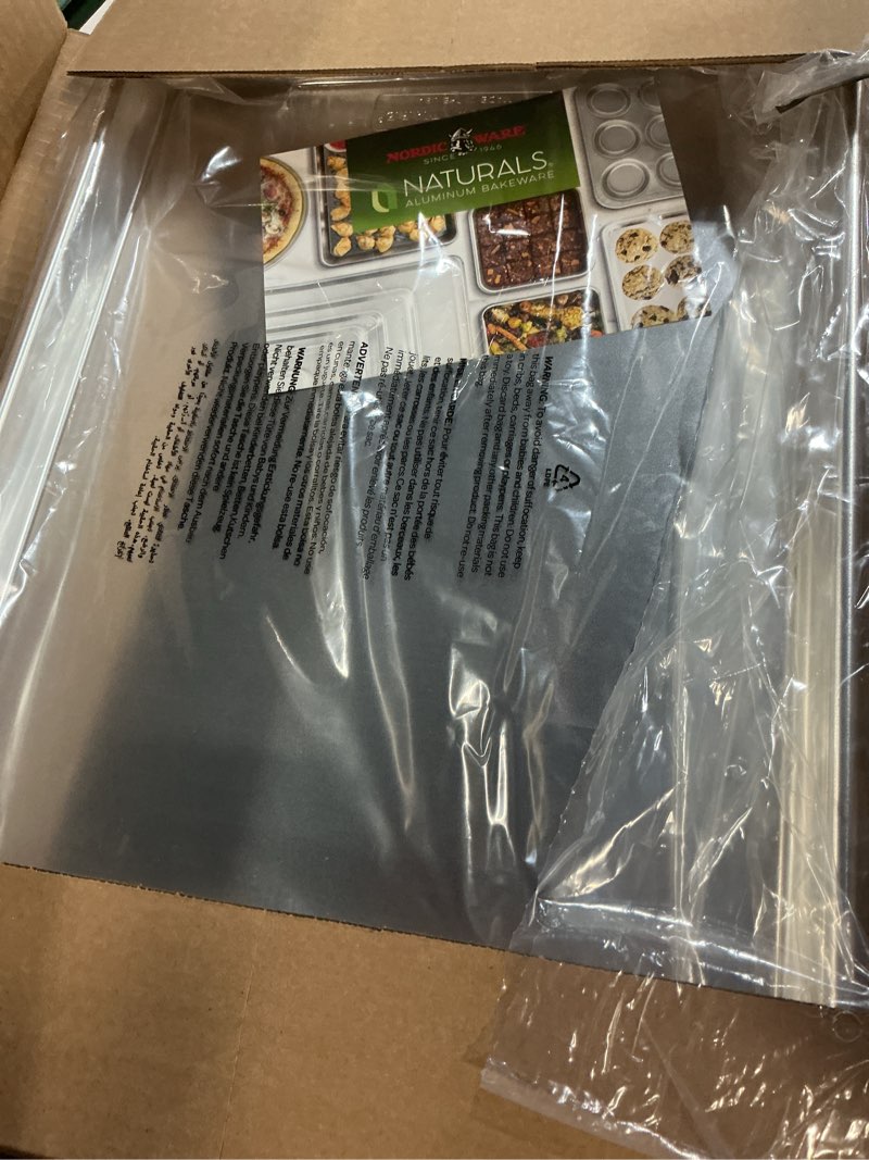 Condition photo showing Good Condition for nordic ware naturals half sheet - usa made aluminum commercial quality sheet pan for baking or roasting, encapsulated galvanized steel rim prevents warping, 2-pack 2pk half sheet