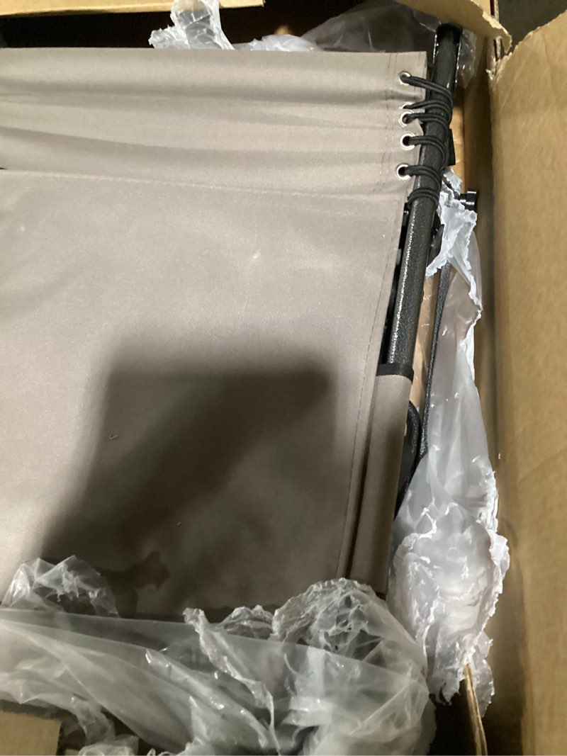 Condition photo showing Good Condition for best choice products folding zero gravity outdoor recliner patio lounge chair w/adjustable canopy shade, headrest, side accessory tray, textilene mesh - gray grey set of 1