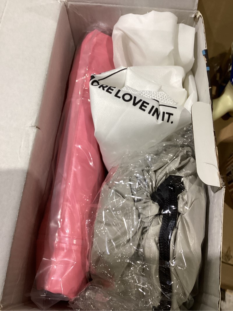 Condition photo showing New/Like New for QPAU Inflatable Toddler Travel Bed with Tent – Lightweight Blow Up Kids Air Mattress with Hand Pump – Indoor & Outdoor Portable Sleeping Solution for Camping, Travel, Home, Grandma’s – Ages 3+ A-Khaki Gray