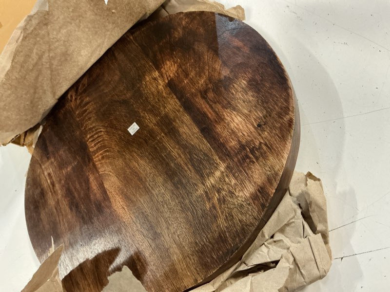 Condition photo showing Good Condition for versainsect nd carved round chopping & serving tray for kitchen, dining table and outdoor size 17x12.5x0.95 inch