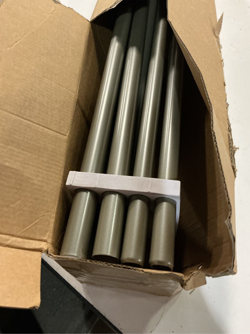 Condition photo showing Good Condition for kamanina double curtain rods 66 to 120 inches (5.5-10 feet), dual telescoping curtain rod for windows 54 to 115 inches, 7/8 inch decorative curtain rods with twisted cage finials, antique silver antique silver 66-120"