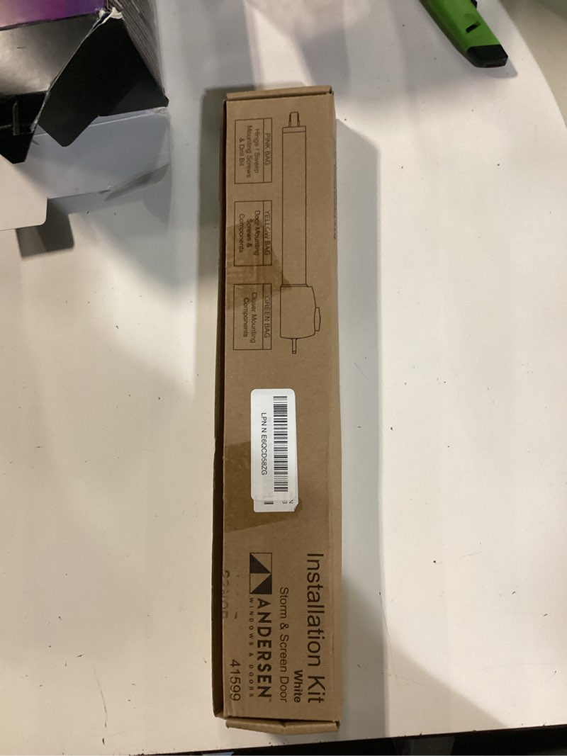 Condition photo showing New/Like New for emco storm door closer kit in white color