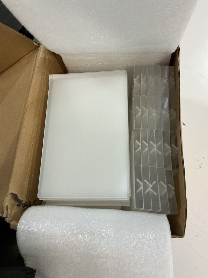 Condition photo showing Good Condition for acrylic sign holder 4x6, 24 pack clear table menu vertical clear table double sided flyer display, plastic flyer display stand,paper photo plastic sign frame suitable for restaurants office store show 24 pack vertical 4x6