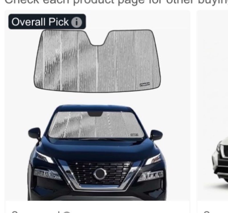 pigenius windshield sunshade for nissan rogue 2021-2026 front window sun shade - astraguard