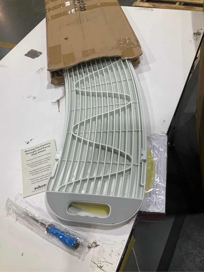 Condition photo showing Good Condition for rotating transfer board with turntable & dual assisted handles - fsa/hsa - eligible sliding transfer board for wheelchair to bed or sofa, non-slip home care mobility aid for seniors & caregivers white