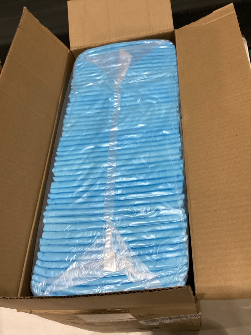 Condition photo showing New/Like New for Amazon Basics X-Large Absorbent Puppy Pads, Leak-Proof, Quick-Dry, 28 x 34 Inches, Pack of 50, Blue & White 28 x 34 Inch 50.0