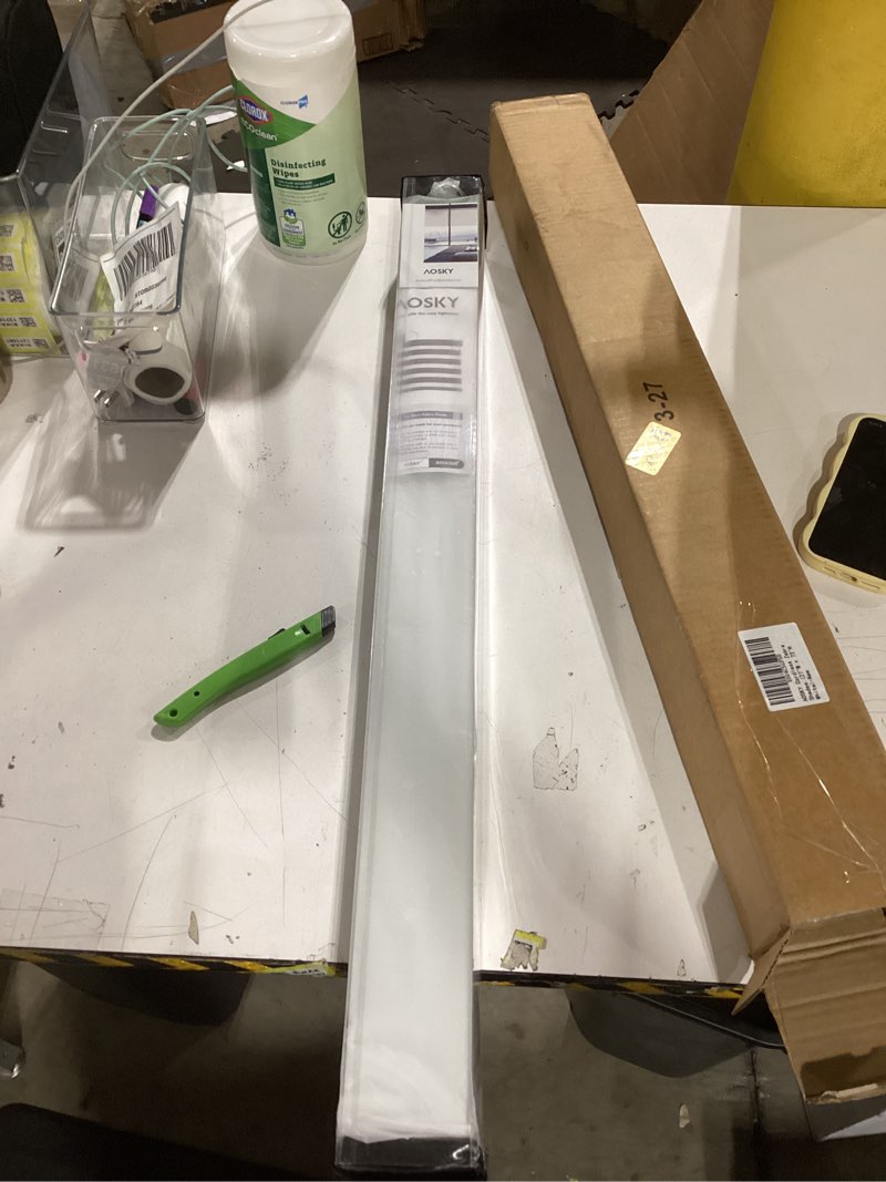 Condition photo showing Good Condition for AOSKY Cordless Zebra Blinds for Windows Pull Down Roller Window Shades Dual Layer Light Filtering Privacy for Day and Night, Free-Stop Door Shades for Home Easy to Install (27" W X 72" H, White) 27"W x 72"H White