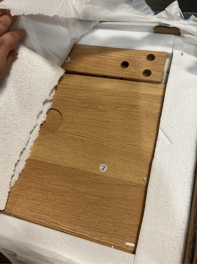 Condition photo showing Good Condition for  Similar Mid Century Modern Nightstand with 2 Drawers - Bedside Table with Storage Drawer (Natural)