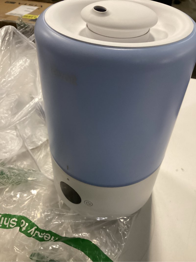 Condition photo showing As Is for LEVOIT Smart Humidifiers for Bedroom Baby, Top Fill, Customize Humidity for Home, Plants with Humidistat, Essential Oil Diffuser, Schedule, Timer, APP & Voice Control, 3L, Blue Blue Smart Humidifier