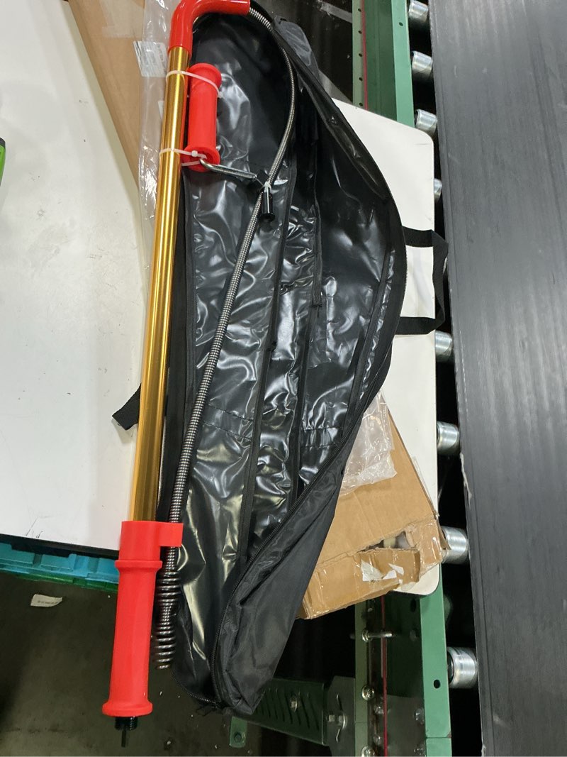 Condition photo showing New/Like New for 56658 k-6p 6ft toilet auger snake for use manually or with drill, telescopic for greater reach, heavy-duty toilet auger clog remover tool with dual bulb head, flexible closet auger with vinyl guard
