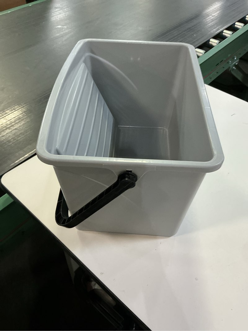 Condition photo showing As Is for ROLLINGDOG 12 Inch Paint Bucket - Durable Plastic Bucket with Angled Loading Grid, Professional Wall Painting & DIY Projects