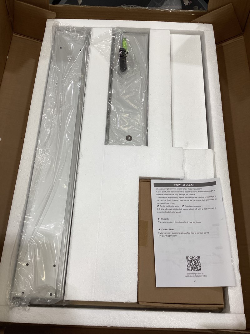 Condition photo showing Good Condition for tetote 15 x 26 bathroom mirror with storage with tempered beveled mirror silver medicine cabinet aluminum cabinet dtc hinges, stepless adjustable shelves, recessed/surface-mounted 26"l x 15"w silver