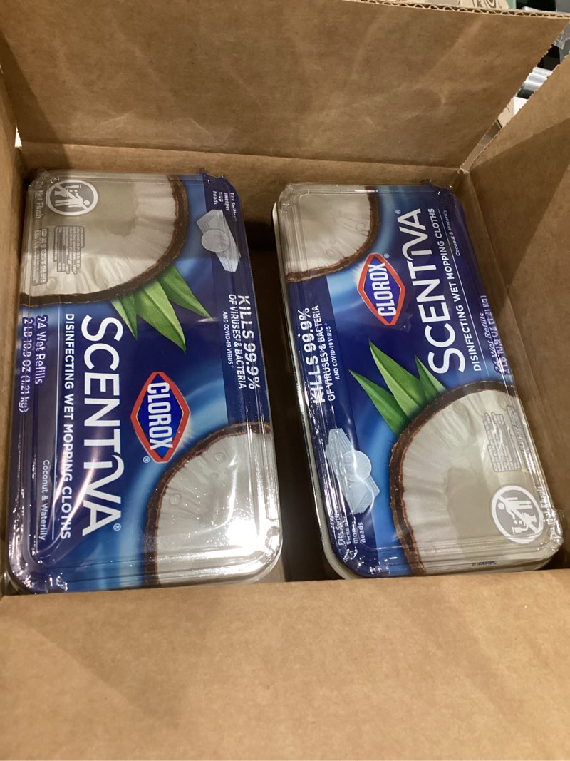 Condition photo showing Good Condition for Clorox Scentiva Disinfecting Wet Mopping Cloths, Coconut and Waterlily, 24 Refills (Pack May Vary)