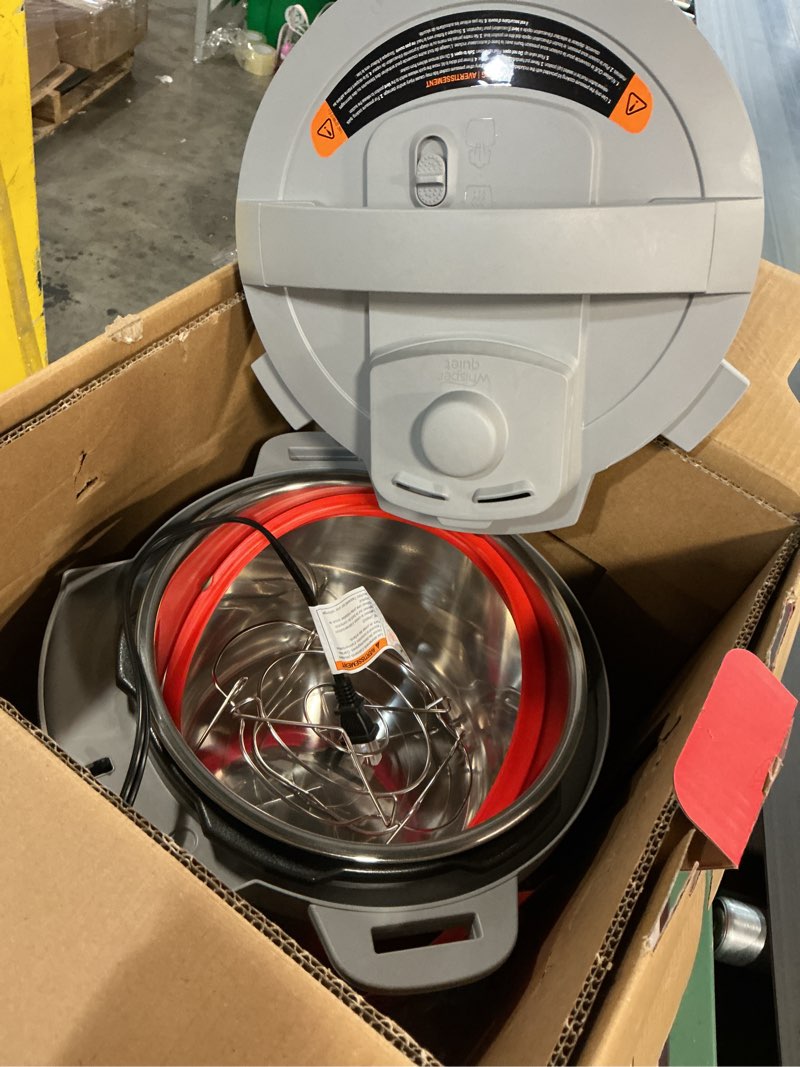 Condition photo showing Good Condition for Instant Pot, 6-Quart Whisper Quiet 9-in-1 Electric Pressure Cooker, Slow Rice Steamer, Sauté, Yogurt Maker, Warmer & Sterilizer, Free App with 800+ Recipes, Stainless Steel 6 Quarts