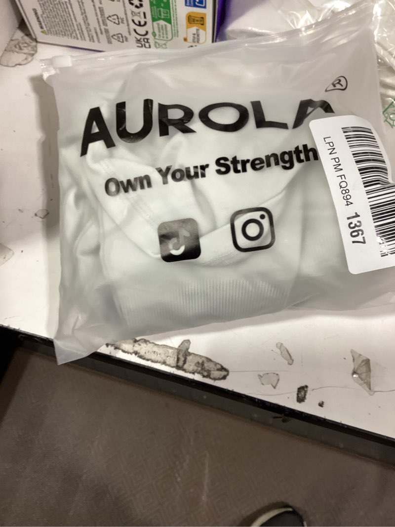 Condition photo showing New/Like New for aurola influence workout jacket for women, half zip cropped slim fit long sleeve yoga jackets athletic top with thumb holes medium glacier gray