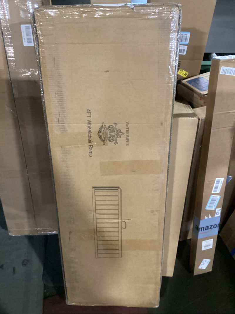 Condition photo showing New/Like New for vie triomphe portable wheelchair ramp 4ft with handle, non-slip aluminum folding handicap ramps for home entry,threshold ramps for doorways, ramps for steps