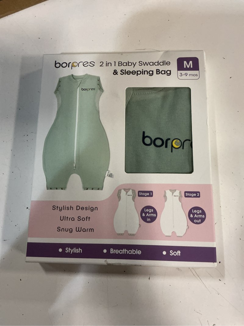 Condition photo showing New/Like New for baby swaddle infant and newborn?baby? swaddle with 2 in 1 transitional system,ultra breathable and snuggly sleeping bag,enhanced comfort and improved sleep,3-9 months,mint