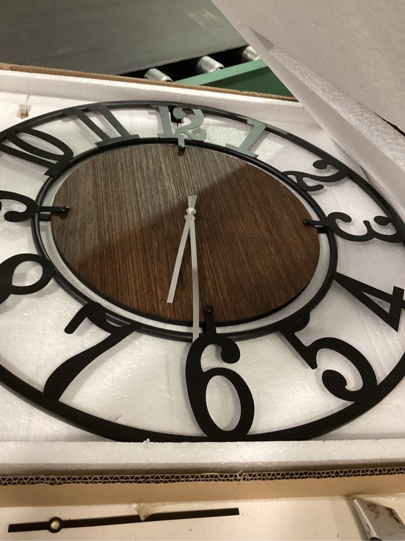 Condition photo showing Good Condition for LEIKE Large Wall Clocks,Silent,Non Ticking,Battery Operated Small Vintage Round Modern Wood Wall Clock for Living Room, Bedroom,Kitchen,Farmhouse,Office Decor-13.5 Inch(Black-Arabic Number)