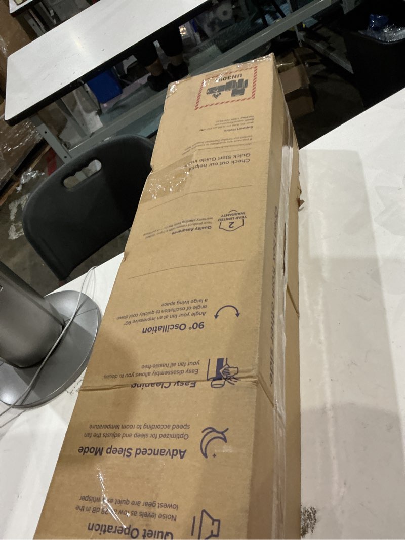 Condition photo showing Good Condition for levoit tower fan for bedroom, 90° oscillating standing fan with 28db quiet for sleep, 25ft/s velocity, 12h timer, 5 speeds 4 modes, remoter, bladeless room fan for home, office, indoor, 36 inch, white white 36 inches