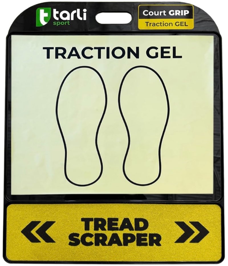 Tarli Ultimate Traction Board – Sticky Gel Mat with Full-Length Shoe Scraper | Renewable Gel Surface, No Replacement Sheets | Non-Slip Grip Pad for Basketball, Volleyball & Indoor Courts (Black)