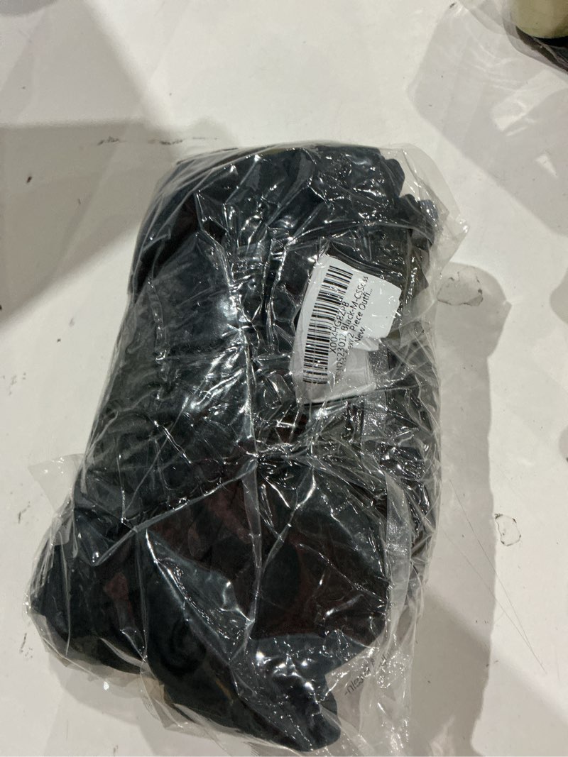 Condition photo showing As Is for cxxq sexy 2 piece outfits off shoulder self tie crop tops and capri legging set tracksuits clubwear medium black