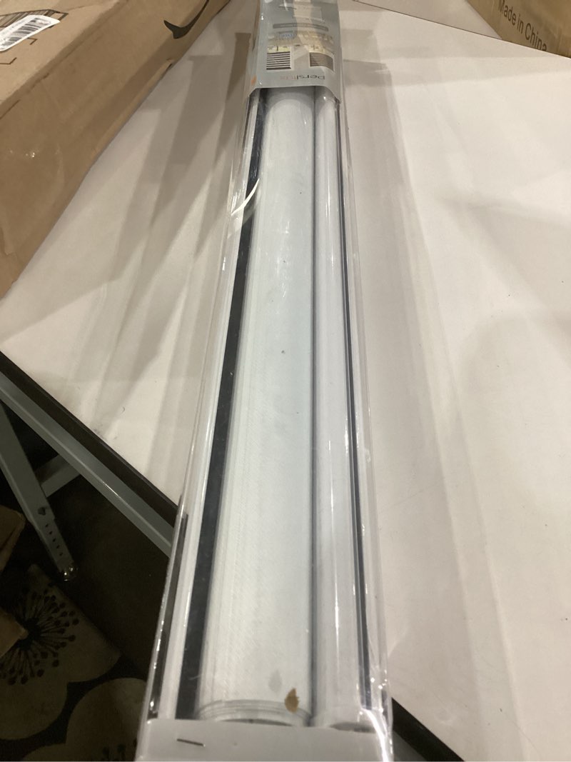 Condition photo showing As Is for persilux zebra cordless roller shades for windows, privacy blinds (29" w x 72" h, white) for sliding door, light control for day and night, home and office 29"w x 72"h white