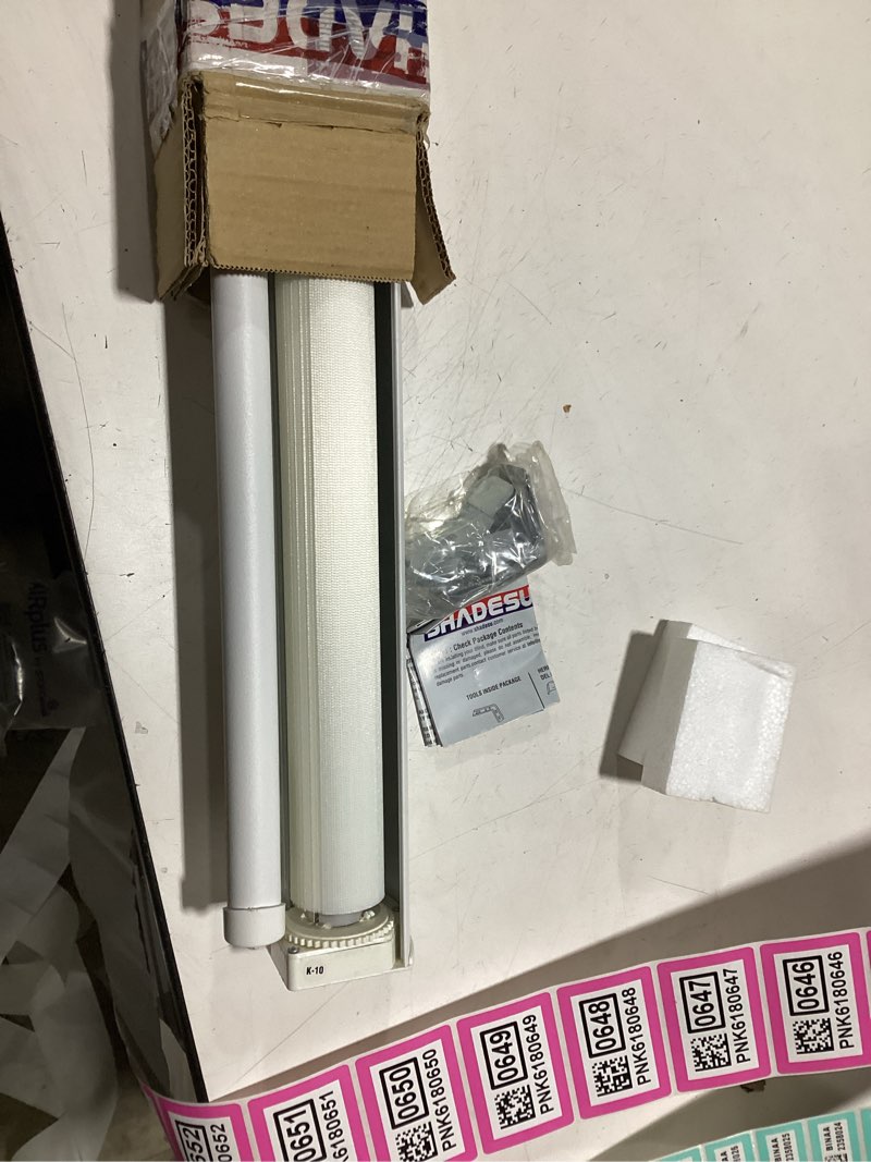 Condition photo showing New/Like New for shadesu cordless zebra blinds roller shades, white, 27" w x 72" h 01- white ( cordless ) 27"w x 72"h