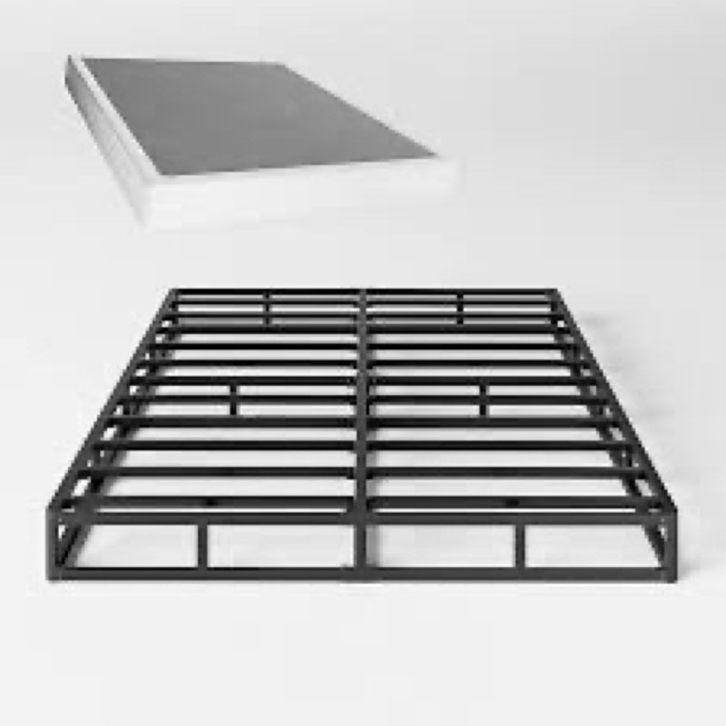 Arhomefurni Box Spring, Metal Frame Mattress Foundation with Fabric Cover, Easy Assembly, Noise-Free