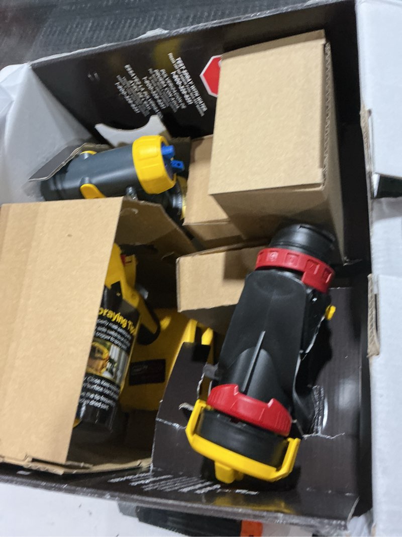 Condition photo showing As Is for Wagner Spraytech 2454976 FLEXiO 3550 18V Cordless Handheld HVLP Paint Sprayer, Sprays Most Unthinned Latex, Includes Two Nozzles and Two Batteries, Complete Adjustability