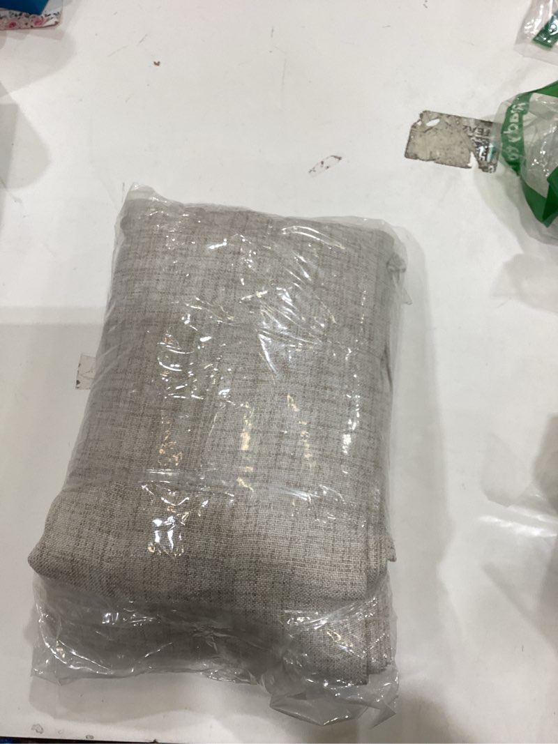 Condition photo showing Good Condition for YoungsTex Oatmeal Linen Curtains 84 lnches Length 2 Panels for Living Room, Burlap Semi Sheer Drapes with Bronze Grommet Light Filtering Window Treatments for Bedroom Farmhouse, 52 X 84 Inch 52"W x 84"L (Pack of 2) Dark Oatmeal