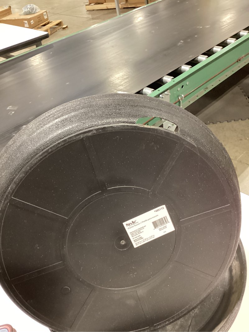 Condition photo showing As Is for style selections 15.24-in black plastic plant saucer