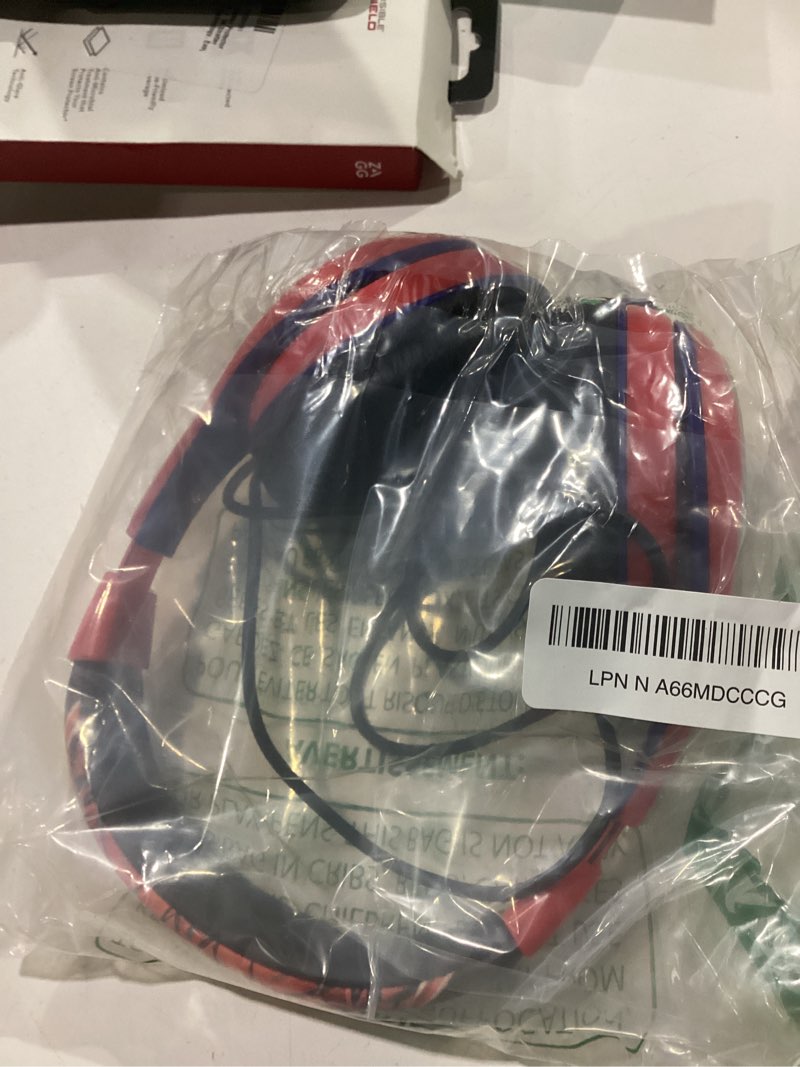 Condition photo showing As Is for Spiderman Kids Headphones, Adjustable Headband, Stereo Sound, 3.5Mm Jack, Wired Headphones for Kids, Tangle-Free, Volume Control, Foldable, Childrens Headphones Over Ear for School Home, Travel